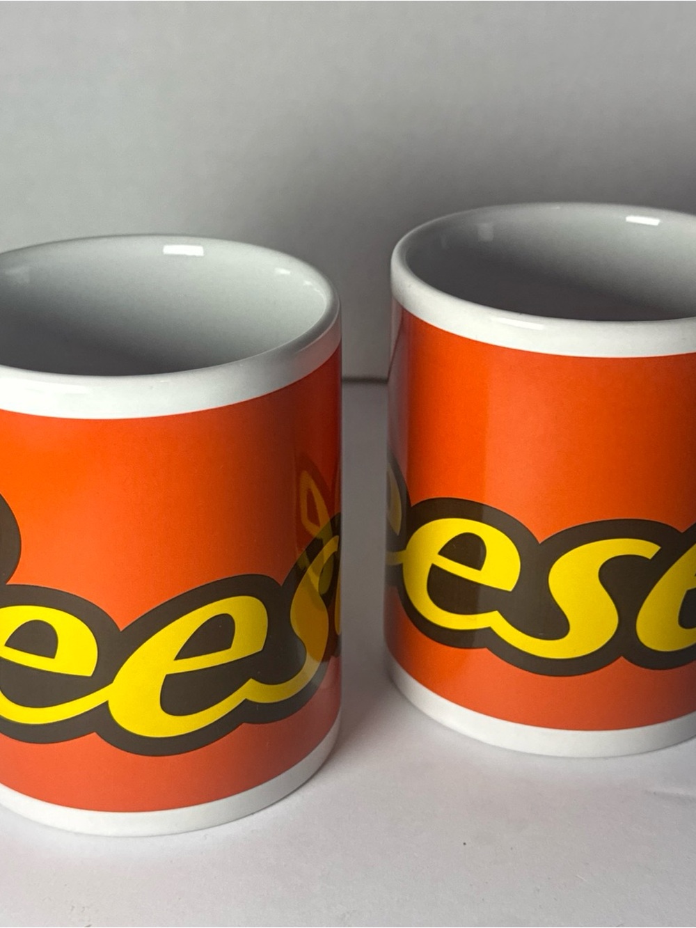 Orange Ceramic Logo Mug with Yellow Accent - Unbranded